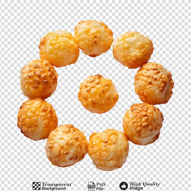 Cheese puffs isolated on transparent background