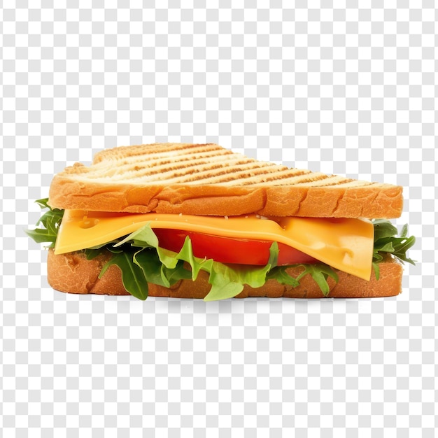 PSD cheese sandwich front view full length on transparency background psd