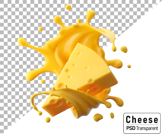 Cheese sauce splashing in the air with cheddar cheese