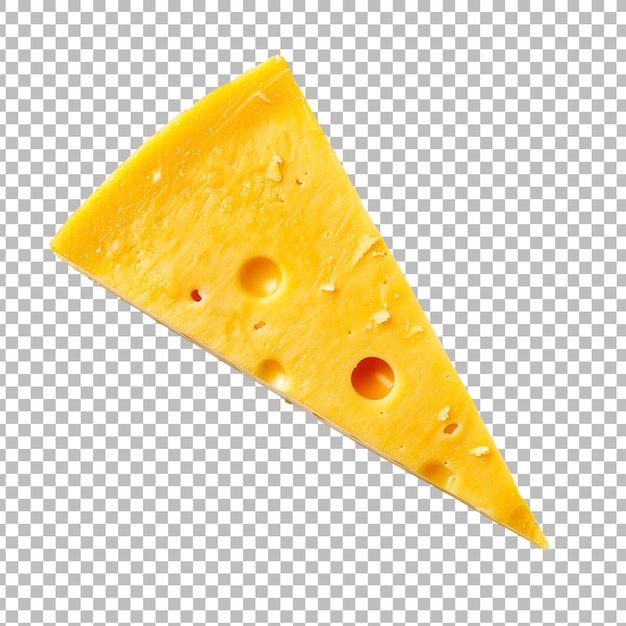 Cheese slice isolated on transparent background