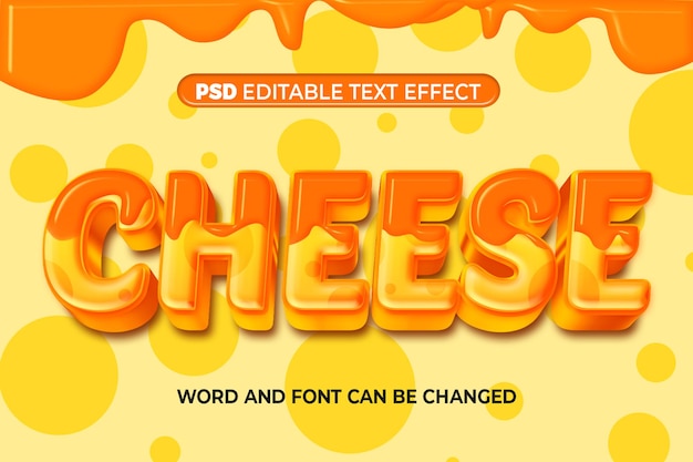 Cheese Text Effect 3D Psd