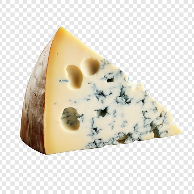 Cheese that is blue in color isolated on transparent background