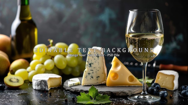 PSD cheese and wine still life