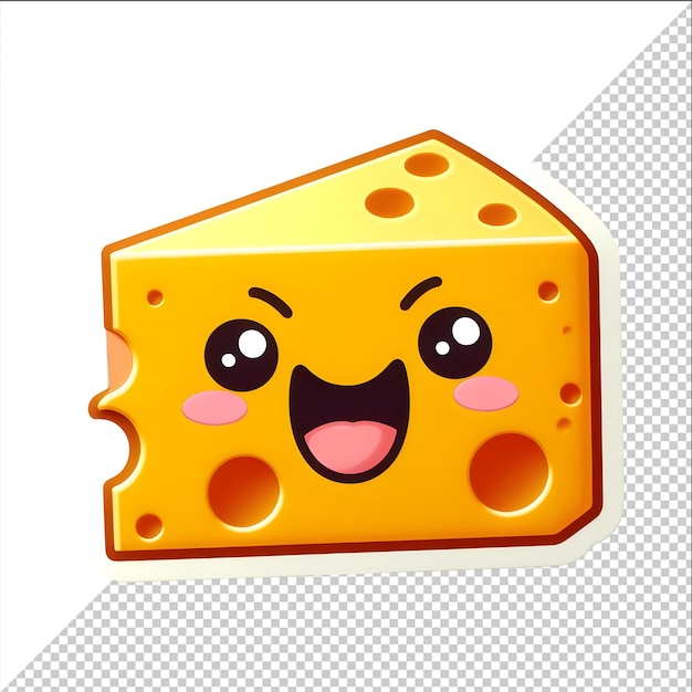 PSD a cheese with a face on it that has a face on it