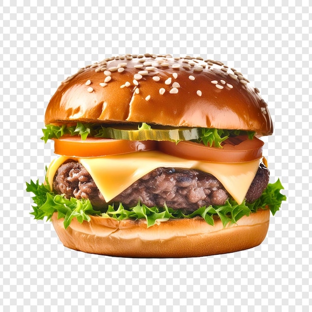 PSD a cheeseburger with a hamburger on it and a hamburger on the top