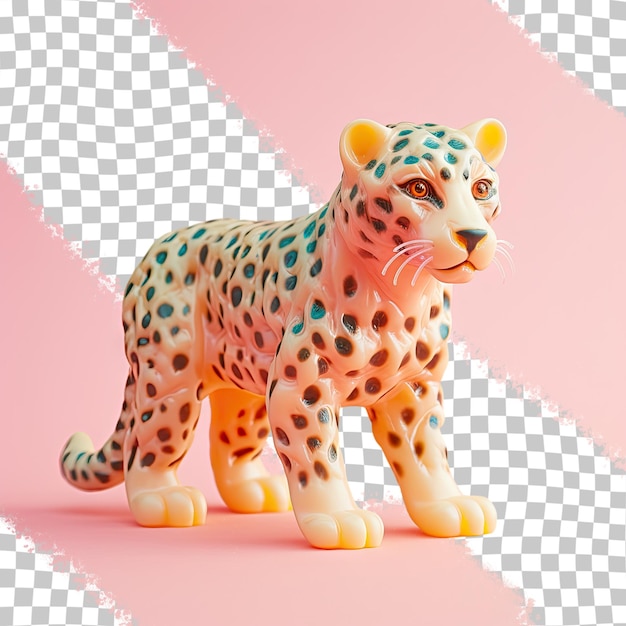 a cheetah is shown on a pink background.