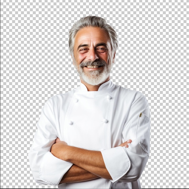 PSD chef smiling over white backgroundprofessional chef man