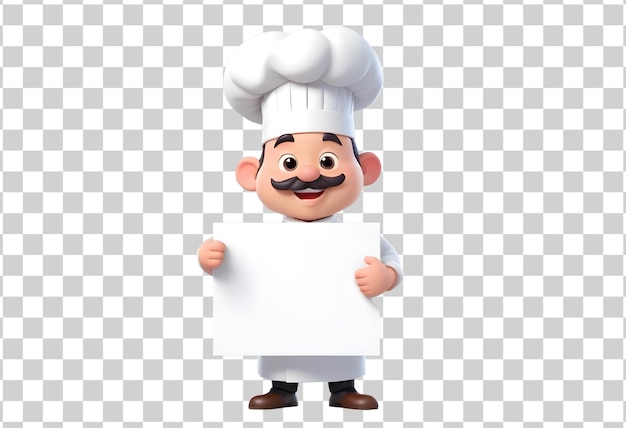 PSD chef with a blank sign on his head