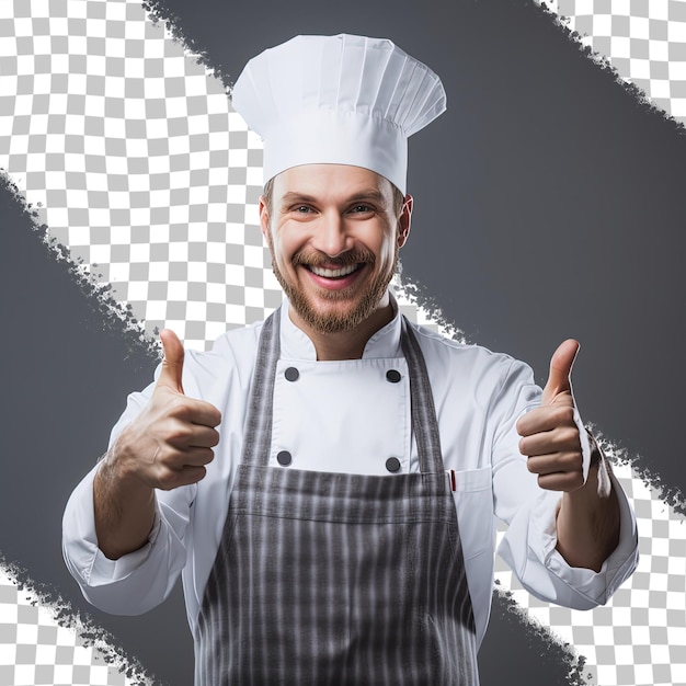 a chef with a thumbs up sign that says " thumbs up ".