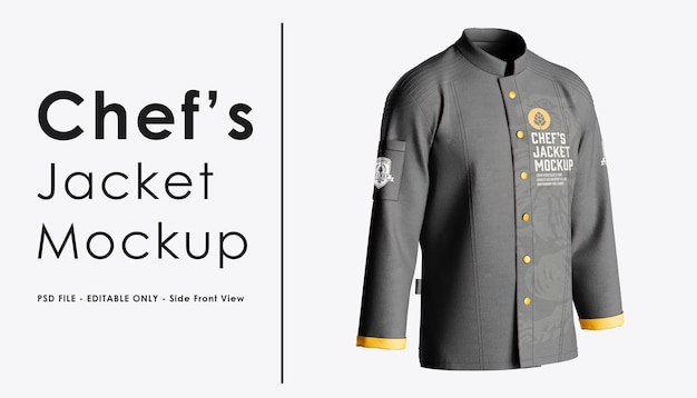 PSD chefs jacket mockup side front view angle