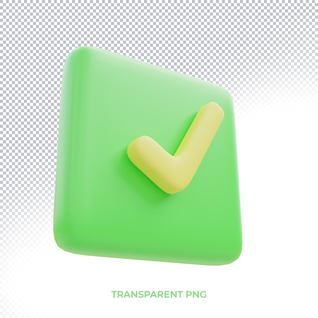 chek mark box 3d icon with transparent background isolated view