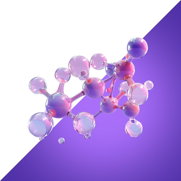 chemical structure and Structural concept Isolated on Transparent background