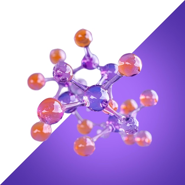 chemical structure and Structural concept Isolated on Transparent background