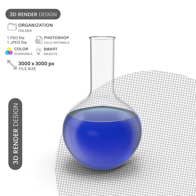 PSD chemistry_laboratory_chemical_experimental_flask_08