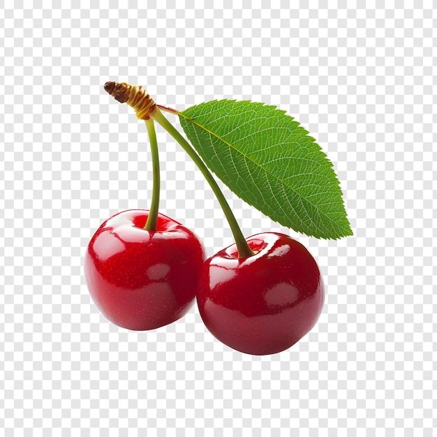 Cherries on transparent background