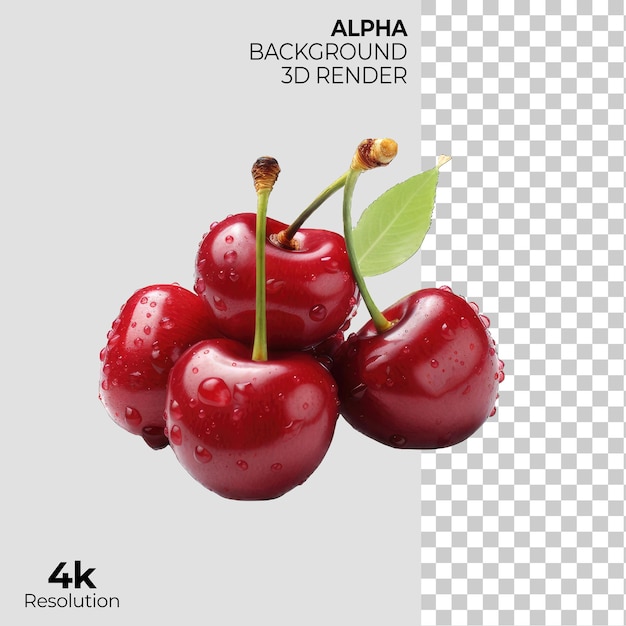 Cherries on Transparent Background