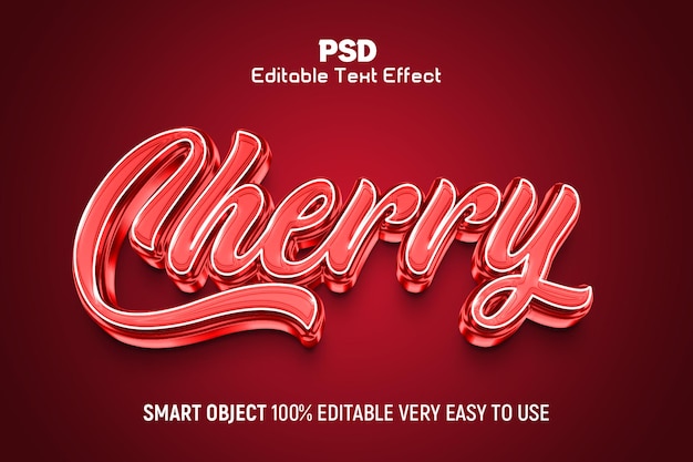 PSD cherry 3d editable psd text effect style