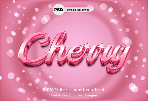 PSD cherry 3d editable psd text effect