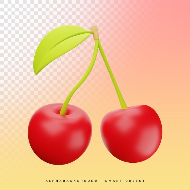 Cherry 3d Icon Illustration