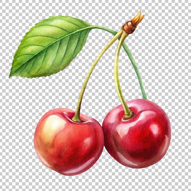 Cherry berry with leaf