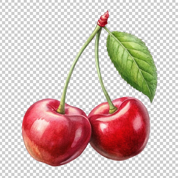 Cherry berry with leaf