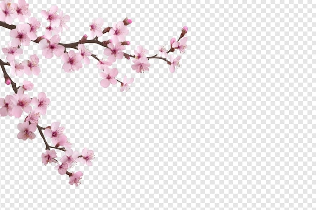 Cherry blossom branch isolated on a transparent background