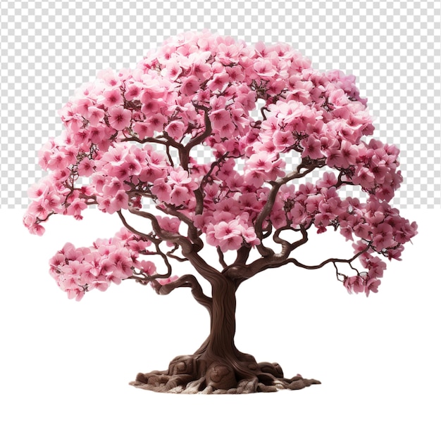 PSD cherry blossom tree with transparent background