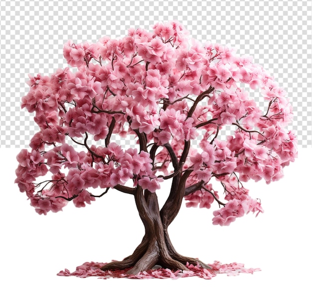 cherry blossom tree with transparent background