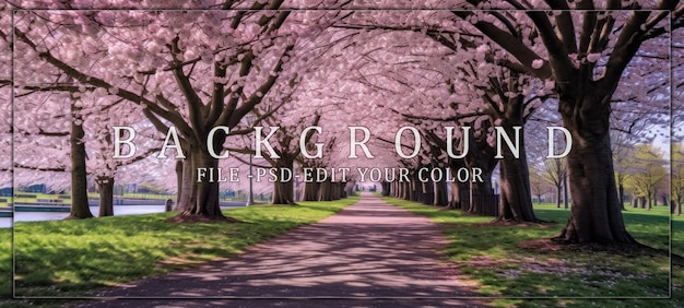 Cherry Blossom Tunnel in Springtime