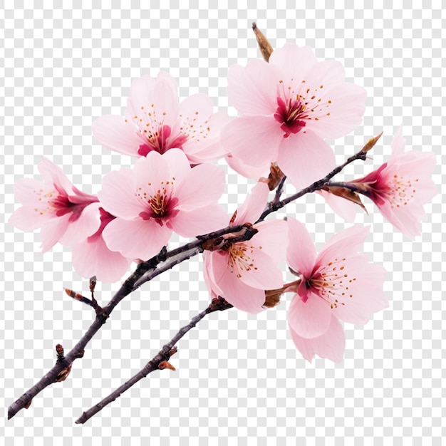 Cherry blossoms isolated on transparent background png psd