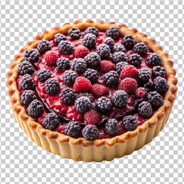 PSD a cherry tart with a lattice crust on transparent background