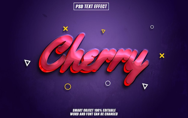 PSD cherry text effect font editable typography 3d text