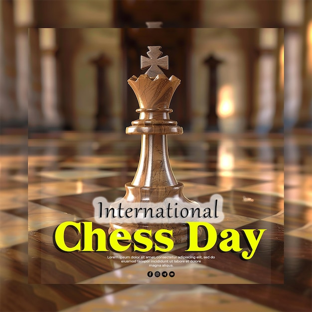 PSD a chess piece that says quot international chess day quot