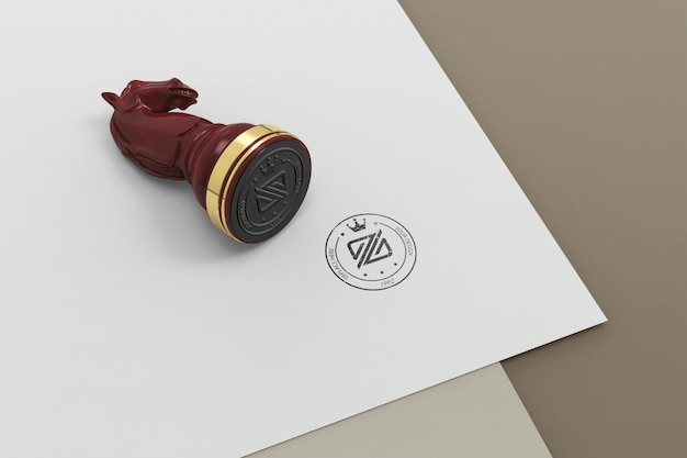 Chess Stamp Logo Mockup Design