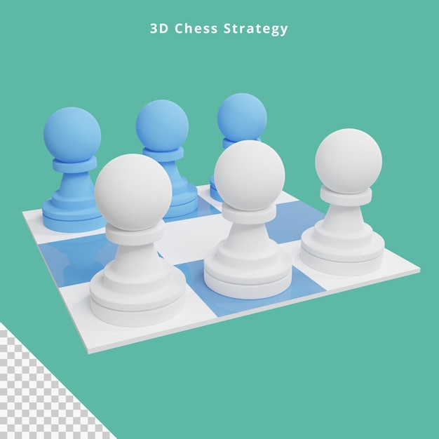 Chess and Strategy 3d Illustration