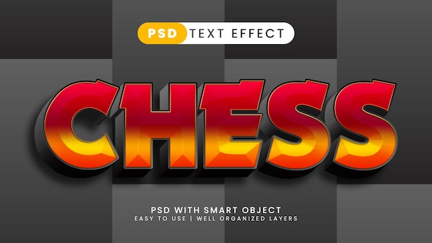 Chess text effect editable black and white background