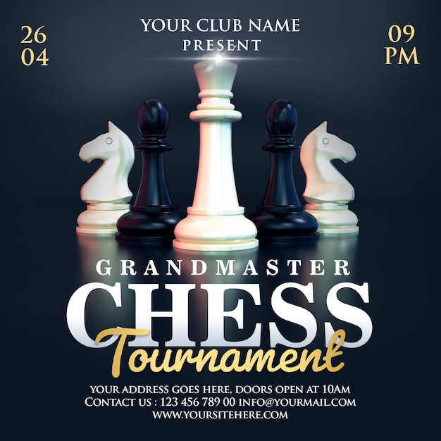 Chess Tournament Flyer Template Premium PSD