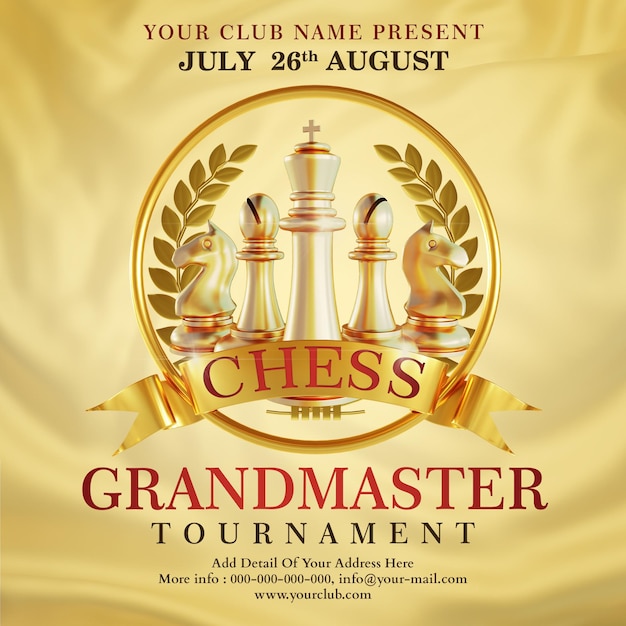 Chess Tournament Flyer Template Premium PSD