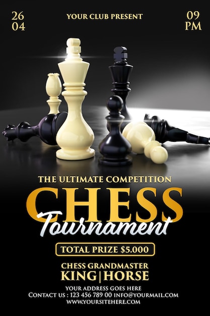 Chess Tournament Flyer Template Premium PSD