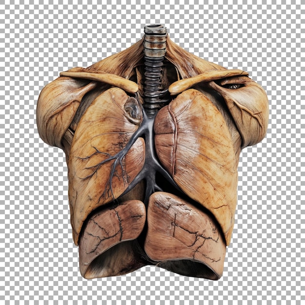 Chest Internal Human Organs on Transparent Background Ai Generated