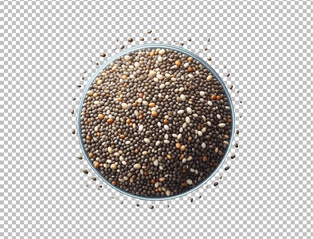 PSD chia seeds bowl isolated on transparent background premium psd