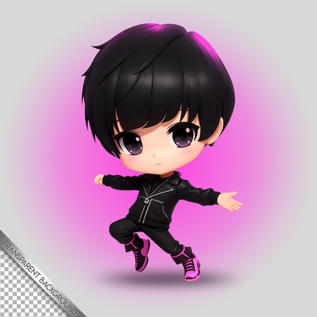 Chibi character cute cartoon transparent background