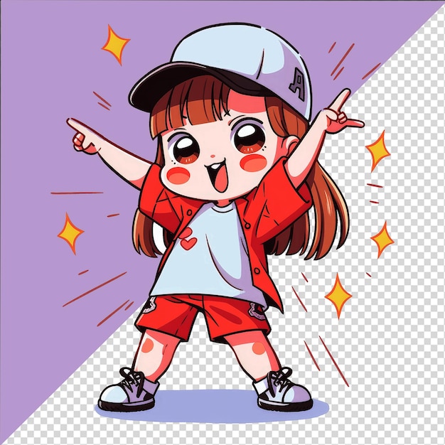 Chibi girl cartoon game character Cute girl cartoon