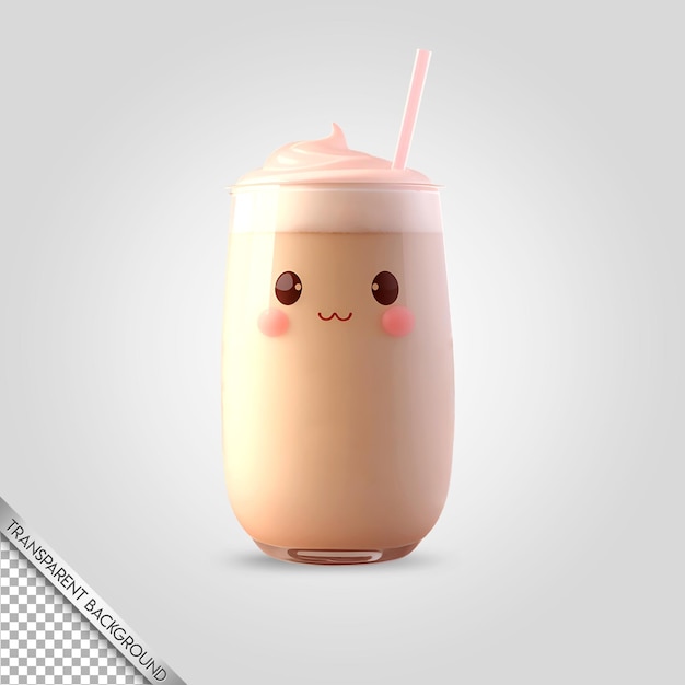 PSD chibi milk tea transparent background