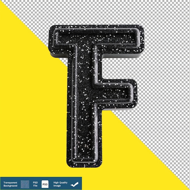 Chic Black Letter F on Transparent Background PNG PSD