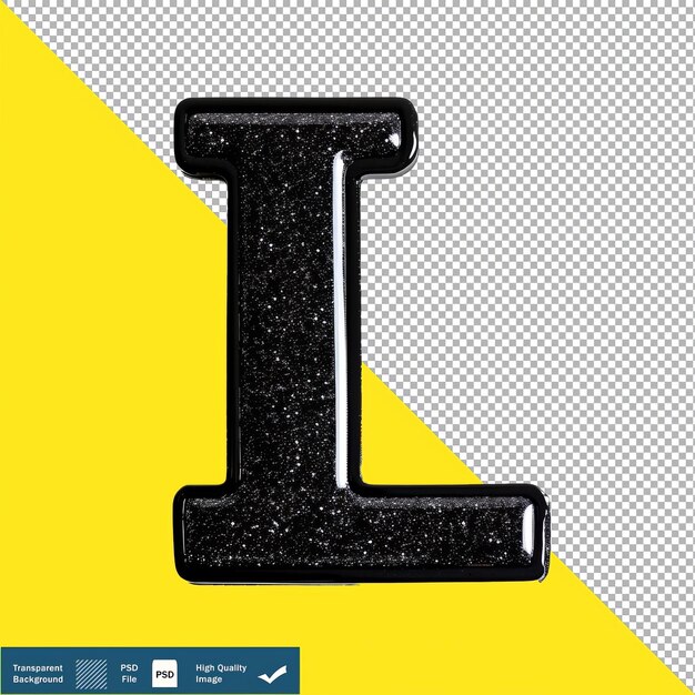 Chic Black Letter L on Transparent Background PNG PSD