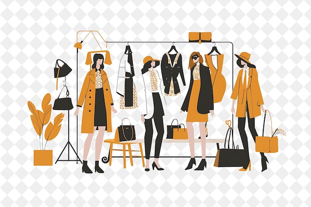 Chic Fashion Stylist With Characters Styling and Coordinatin PNG People in Daily Work Illustration