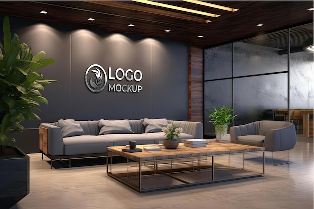 Chic Logo Display on a Dark Business Wall Logo Mockup