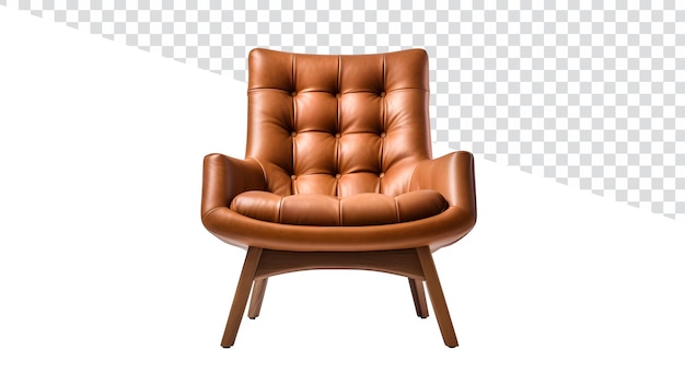 Chic and Versatile Brown Chair Front View Product Photography on Transparent Background