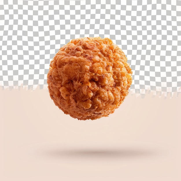 a chicken ball with a piece of chicken on it